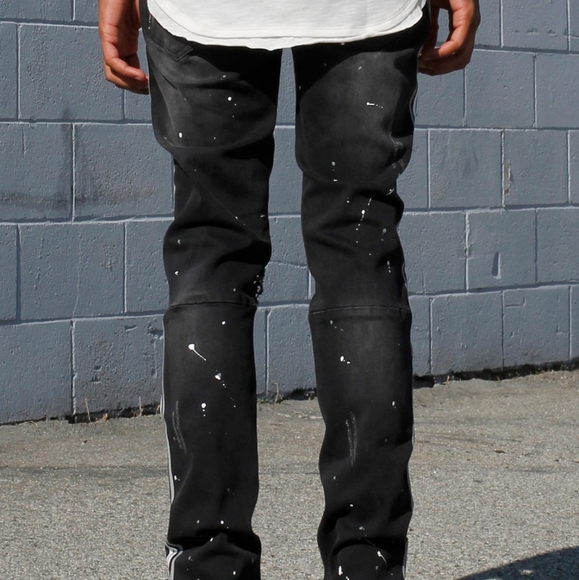Multi Striped Paint Splattered Men's Jean's - Picture 4 of 4